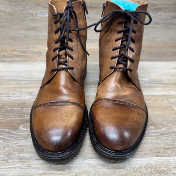 Mango Man MNG Brown Leather Chukka Boots Men's Size 9 - Picture 2 of 7